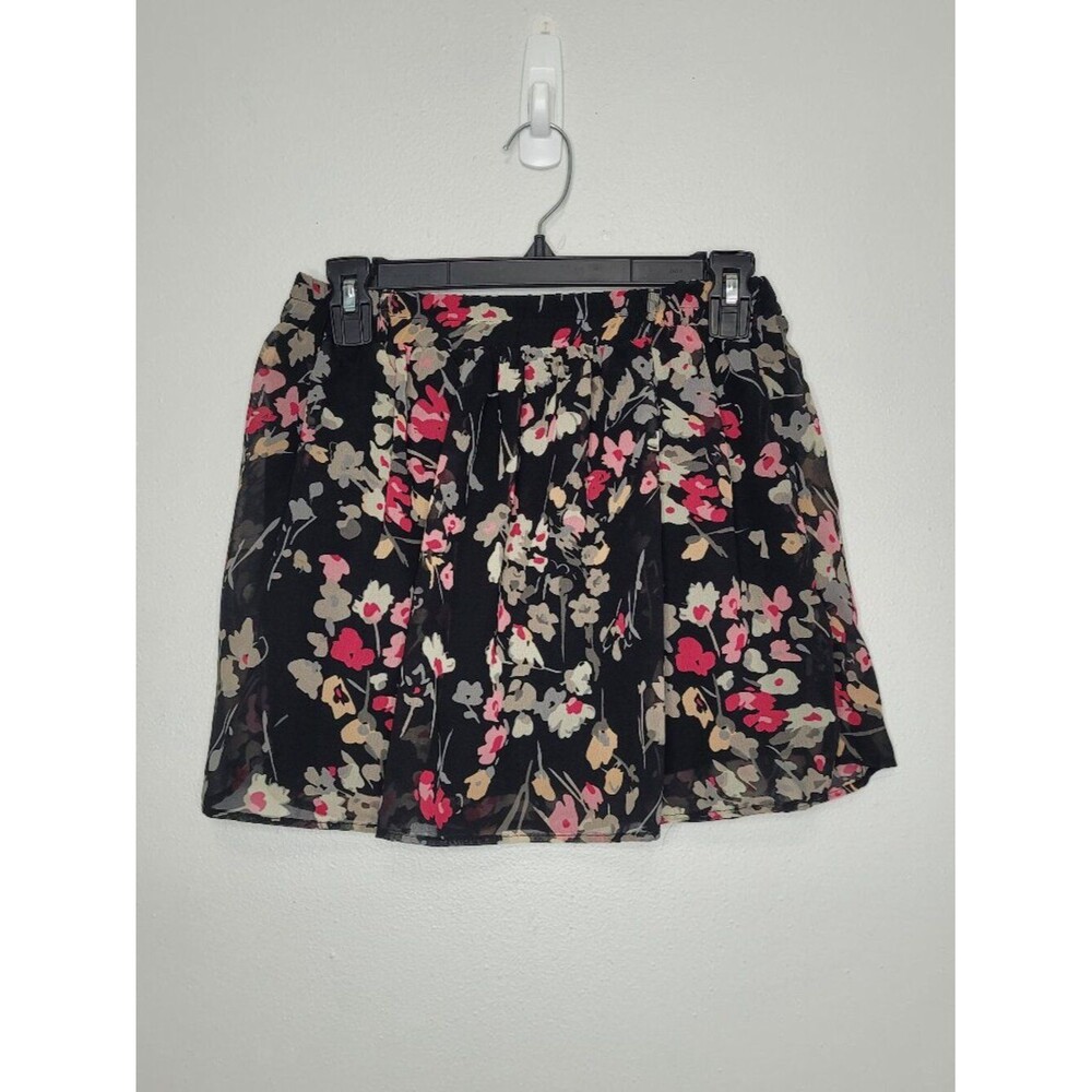 Y2k Wet Seal dark moody floral mini flirty going out party skirt size x small